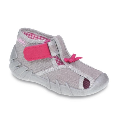 190P075 22 - dív. suchý zip s otv., šedá, mašlička