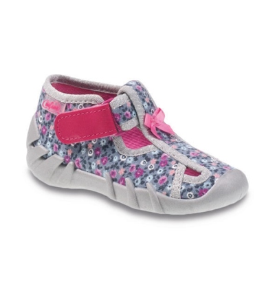 190P081 25 - dív.suchý zip s otv.,šedá+kyti, mašle