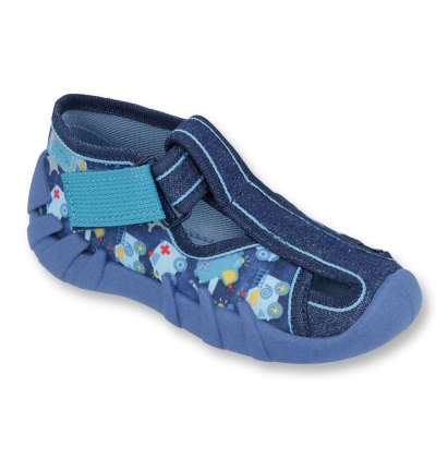 190P090 18 - chl.suchý zip s otv., modrá, hasiči