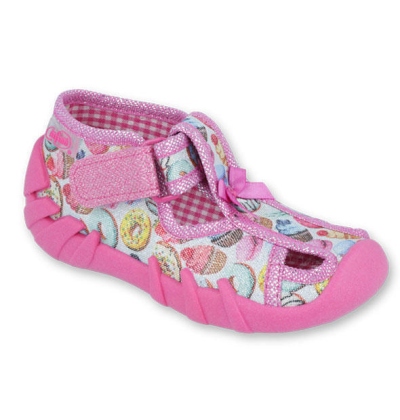 190P091 18 - dív.suchý zip s otv., růžová, donuty