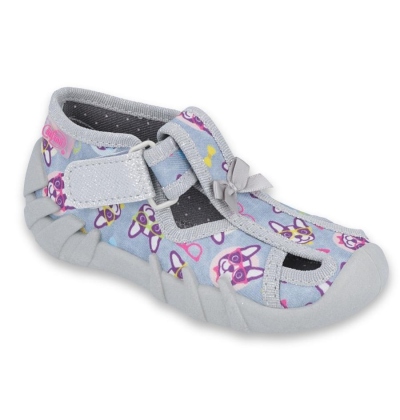 190P093 18 - dív.suchý zip s otv., modro-šedá, psi