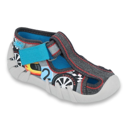 190P096 18 - chl. suchý zip s otv., šedá, SUPERCAR