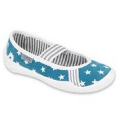 193X066 25 - dívčí balerínky Befado zelené, hvězdy