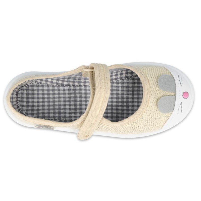 208X047 25 - dívčí bačkorky Befado zlaté, zajíček