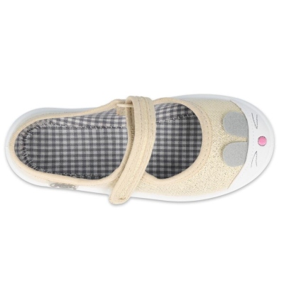 208X047 25 - dívčí bačkorky Befado zlaté, zajíček