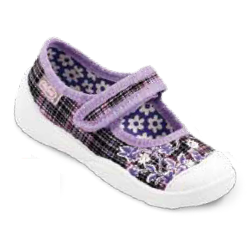 209P002 20 - balerínky na SZ, fialové káro,kytičky