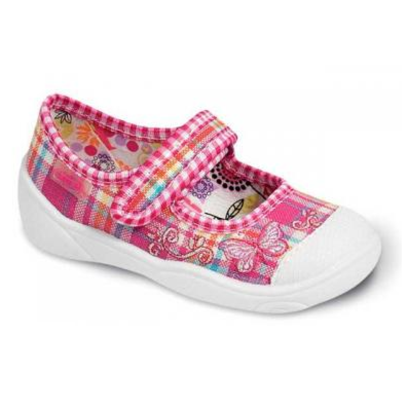 209P007 20 - balerínky na SZ, růžové káro, motýlek