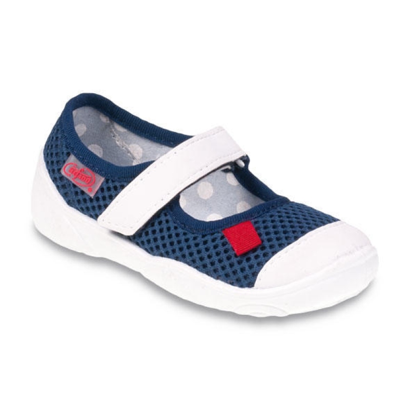 209P024 18-dív.níz.suchý zip,modro-bílá,kož.stélka