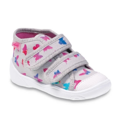 212P048 20 - dív.tenisky, 2 SZ, šedá s motýlky