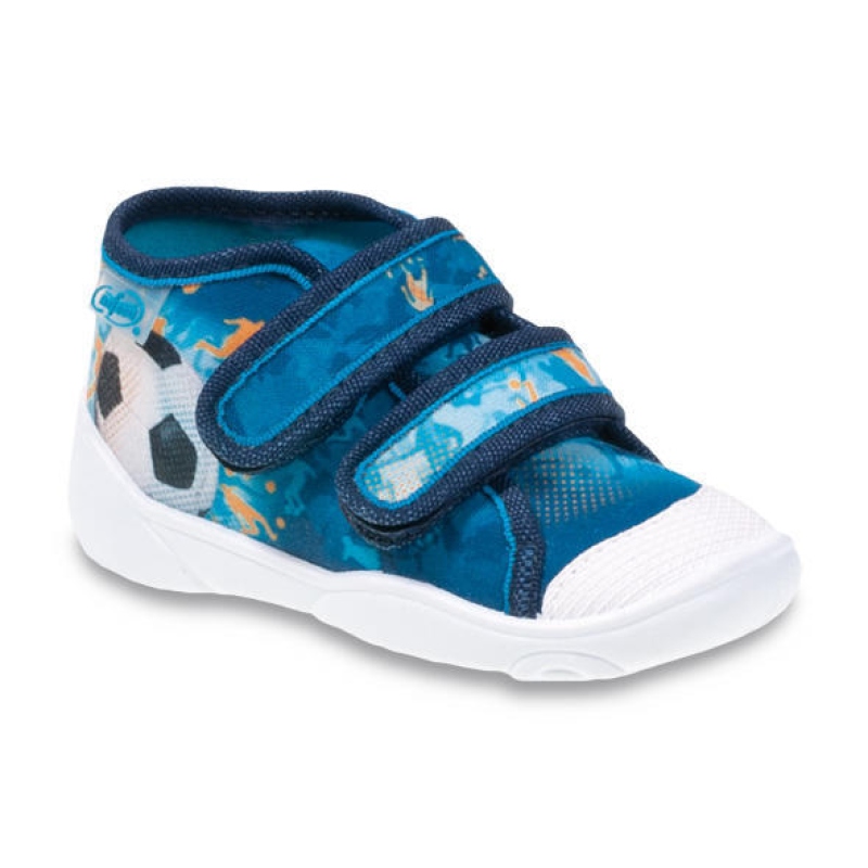 212P049 18 - chl.tenisky,2 SZ,modrá,fotbal.míč