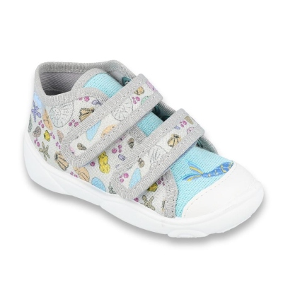 212P065 18 - dívčí tenisky 2 SZ šedé, motiv moře