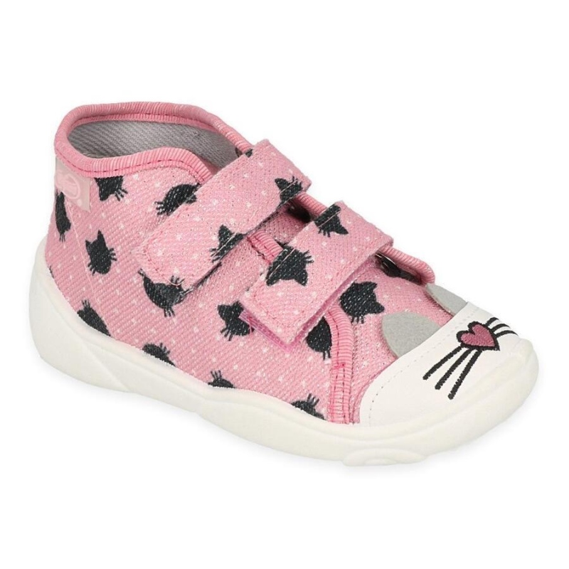 212P077 18 - dívčí tenisky Befado růžové, kočka