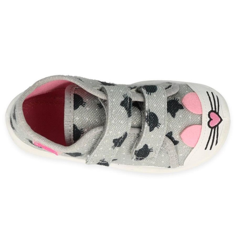 212P078 18 - dívčí tenisky Befado šedé, kočka