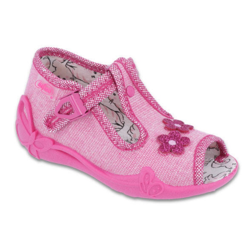 213P109 18 - dív.sandálek, růžová, kytičky