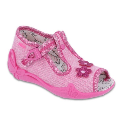 213P109 18 - dív.sandálek, růžová, kytičky