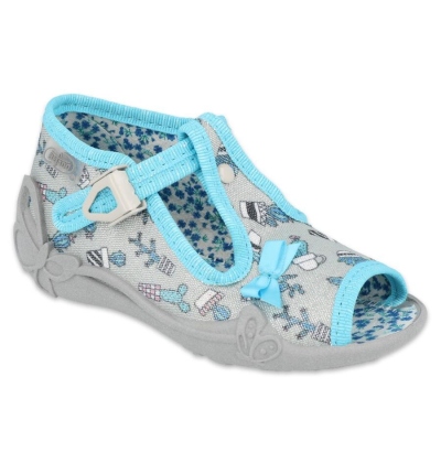 213P127 18 - dívčí bačkorky Befado šedé, kaktusy