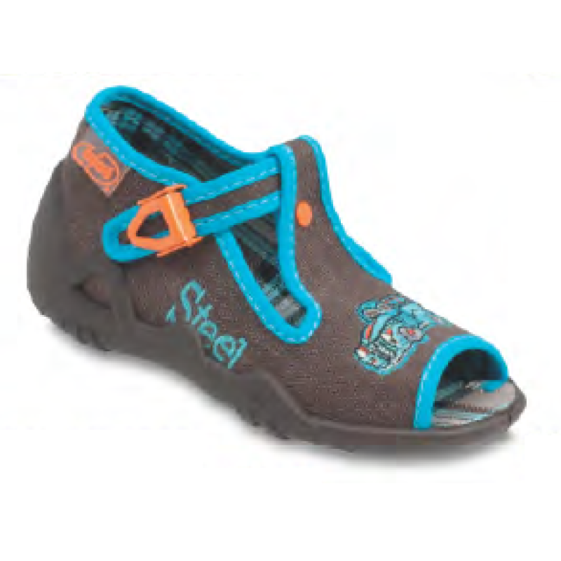 217P020 18 - chlapecké sandálky Befado hnědé, auto