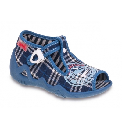 217P028 18 - dět.sandálek-SNAKE,káro modré,znak