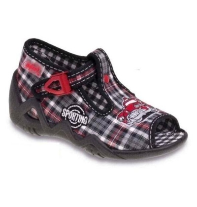 217P029 20 - dět.sandálek-SNAKE,káro černo-červené