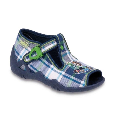 217P040 18 - dět.sandálek-SNAKE, káro modrobílé