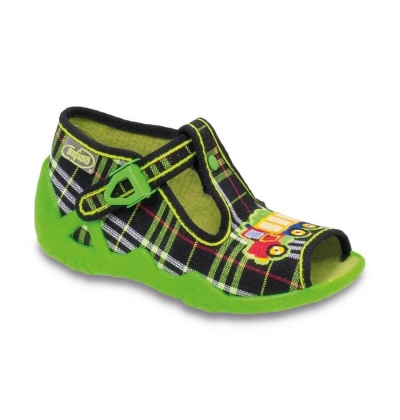 217P042 18 - dět.sandálek-SNAKE, káro zelené