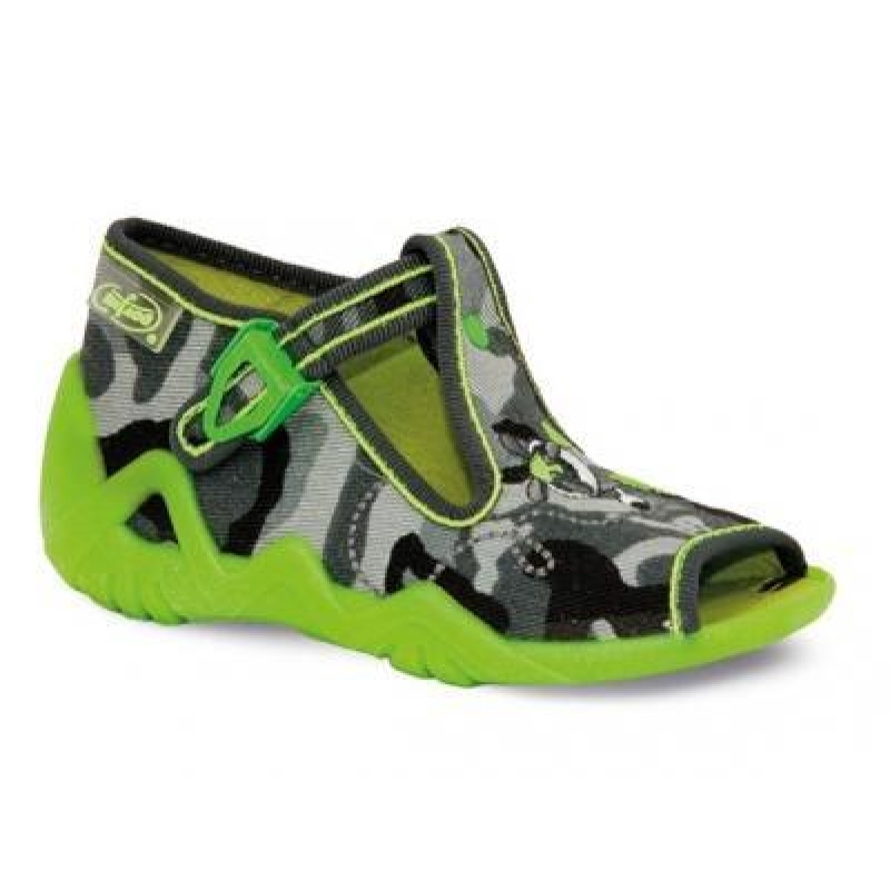 217P054 19 - dět.sandálek, zelená, maskáč