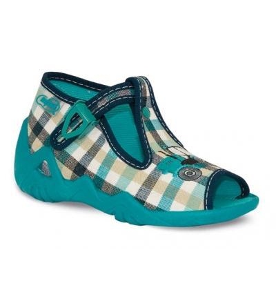 217P056 20 - dět.sandálek-kostka sv.béž.s modrou