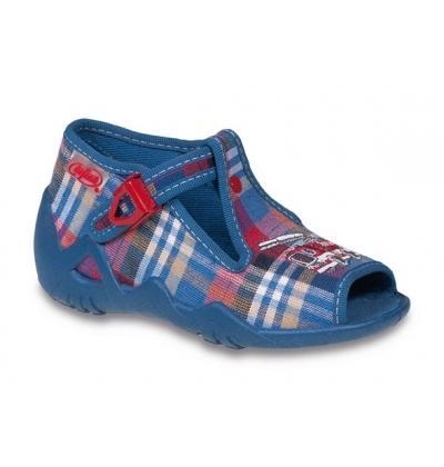 217P059 20 - dět.sandálek-káro modro-červeno-bílé