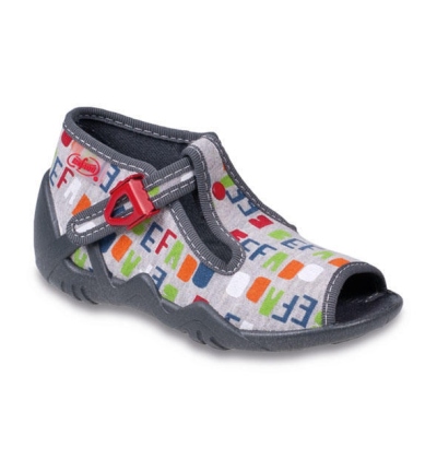 217P067 21 - dět.sandálek, sv.šedá, písmenka