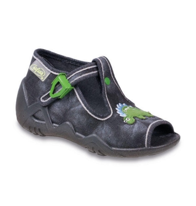 217P076 18 - dět.sandálek-šedá batika,dinosaurus