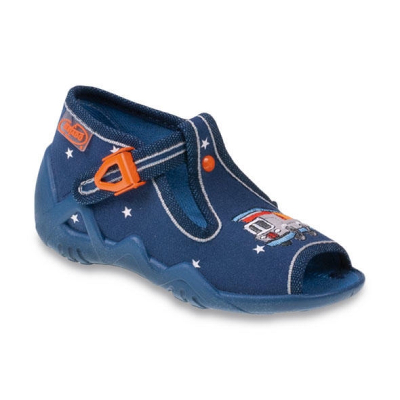 217P077 26 - chl.sandálek 2SZ, modrá,auta na pásku