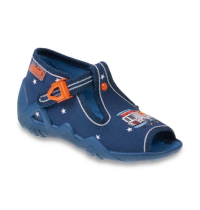 217P077 26 - chl.sandálek 2SZ, modrá,auta na pásku