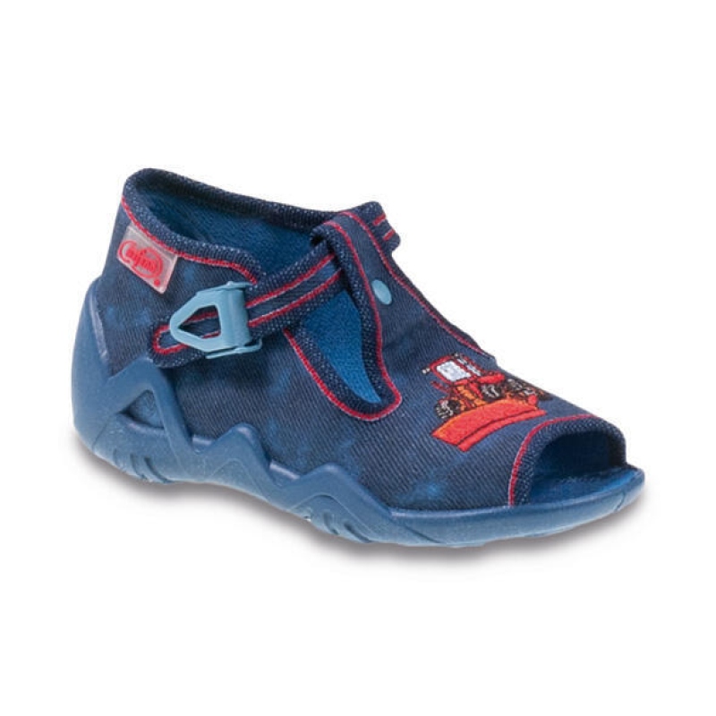 217P091 18 - dět.sandálek, modrá, bagr