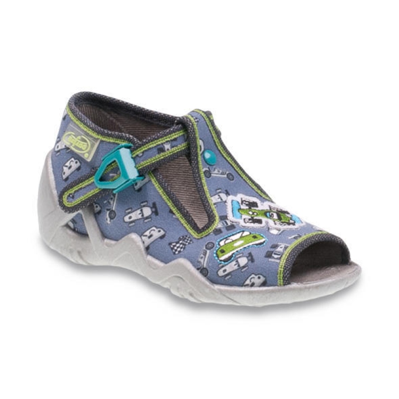 217P092 18 - dět.sandálek, šedá, formule a autíčka