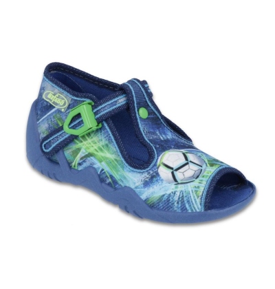 217P098 18 - chl.sandálek, modrá, fotbal. míč