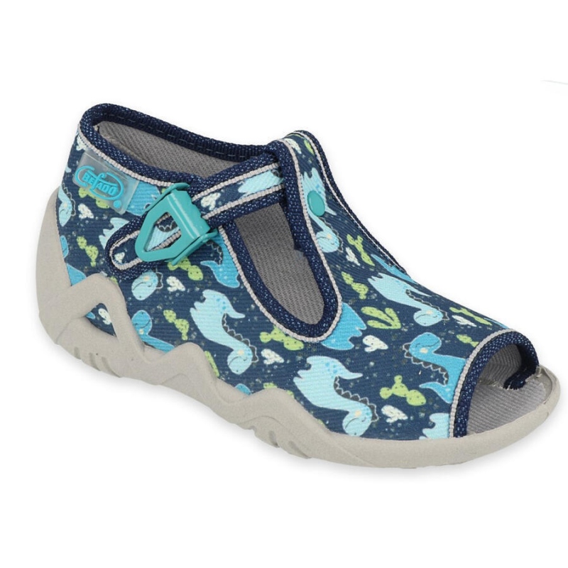 217P114 18 - chlapecké sandálky Befado modré, dino