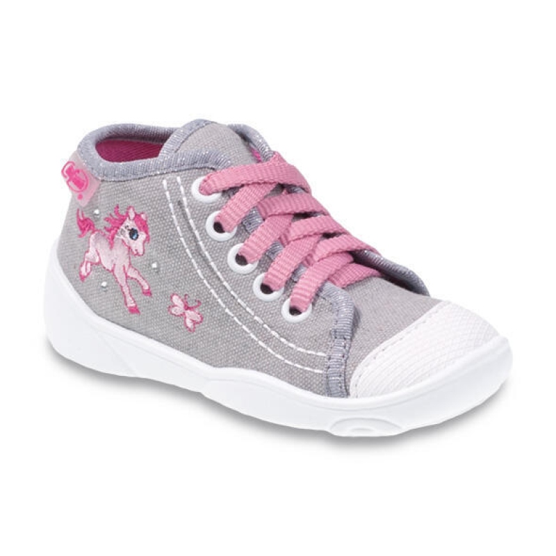 218P048 20 - dívčí tenisky kotníčkové, šedá, koník