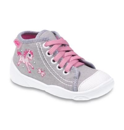 218P048 20 - dívčí tenisky kotníčkové, šedá, koník