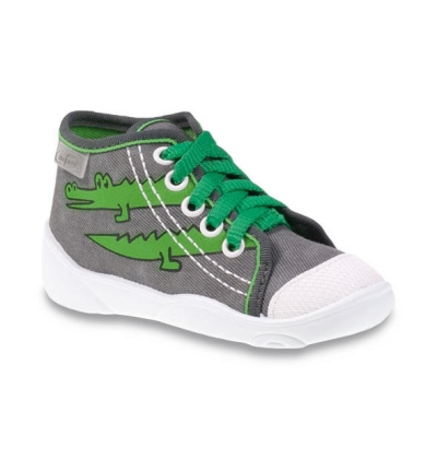 218P053 18 - chl.tenisky-kotníčk., šedé, krokodýl