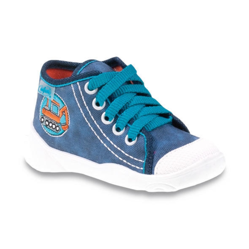 218P054 18 - chl.tenisky-kotníčk., modrá, bagr