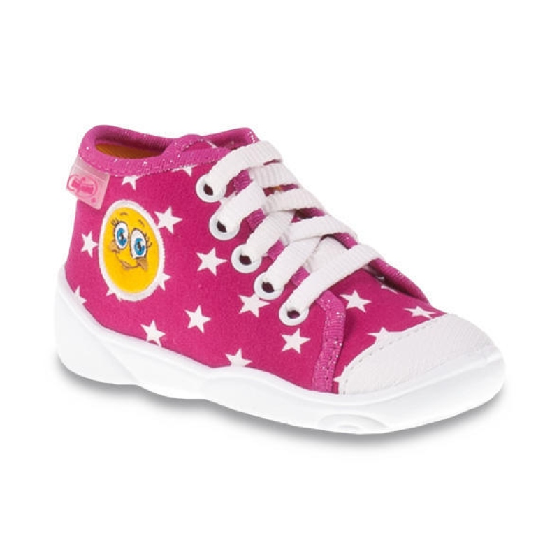 218P055 18 - tenisky-kotníčk.,růžová,hvězdy, smile