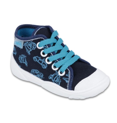 218P059 18 - tenisky kotníčk. modré, auta, motorky