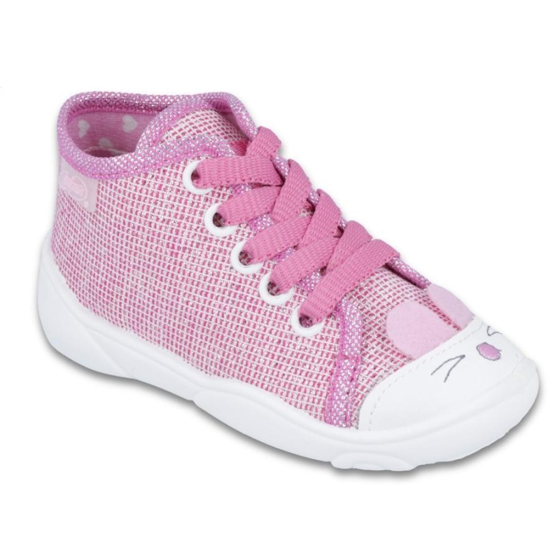 218P060 18 - tenisky-kotníčk.,lesklá růž.,kočička 