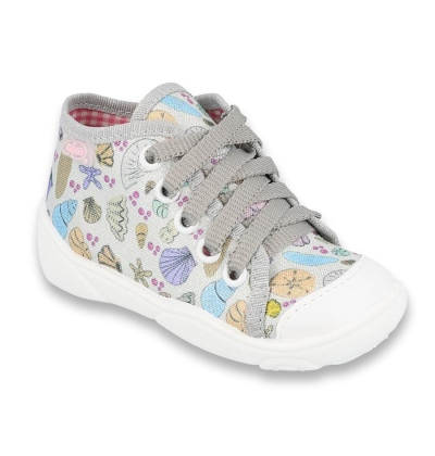 218P061 18 - dívčí tenisky Befado stříbrné, mušle