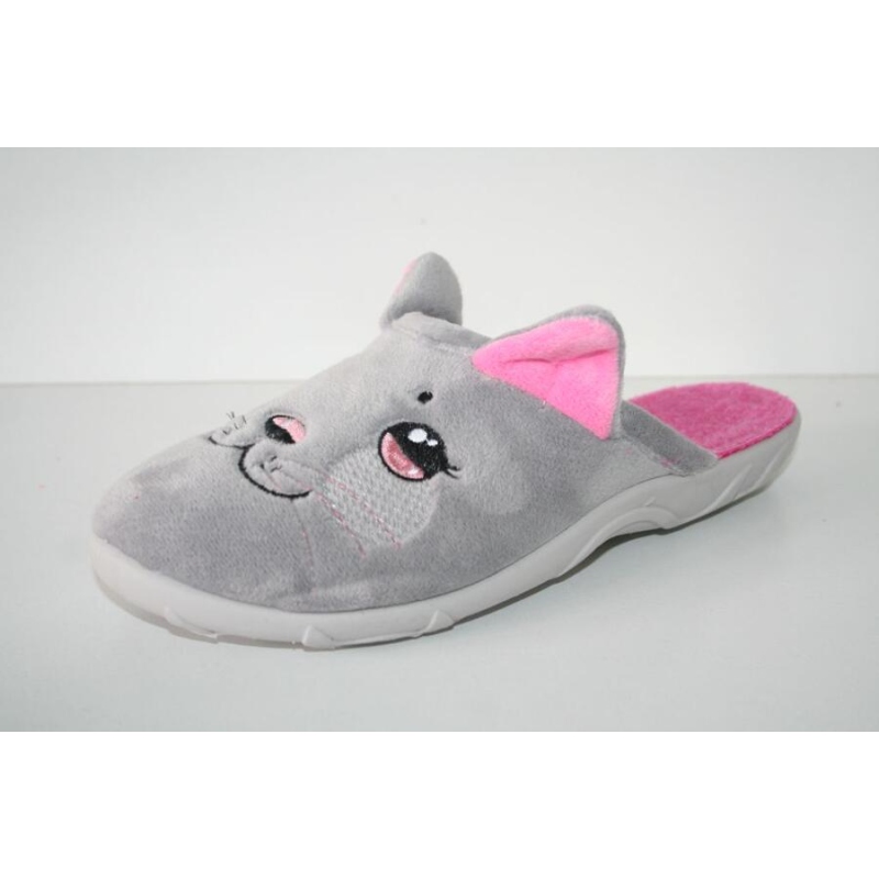 235D145 37 pantofle BEFADO PAULA ZŠ šedá,kočička