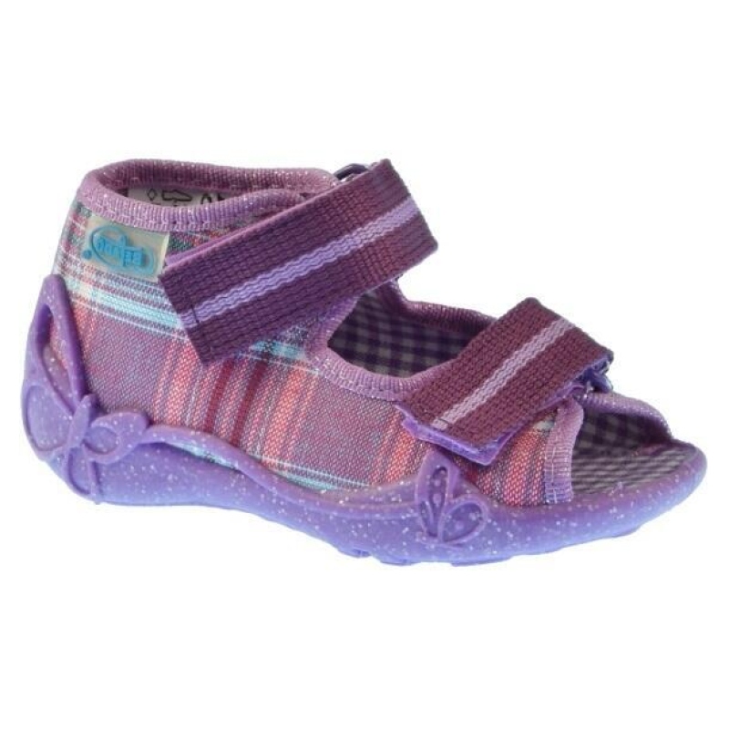 242P001 20 - dívčí sandálky Befado, fialové káro