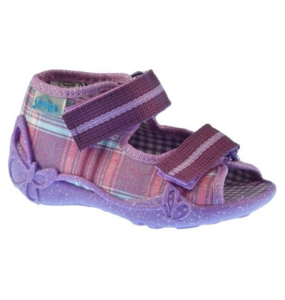 242P001 20 - dívčí sandálky Befado, fialové káro