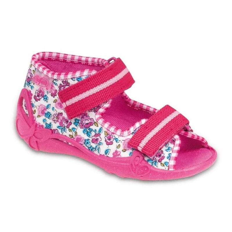 242P015 20 - dívčí sandálky Befado růžové, kytičky