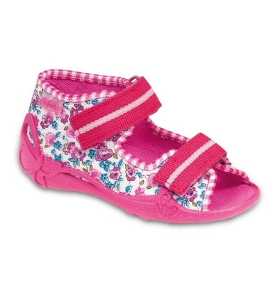 242P015 20 - dívčí sandálky Befado růžové, kytičky