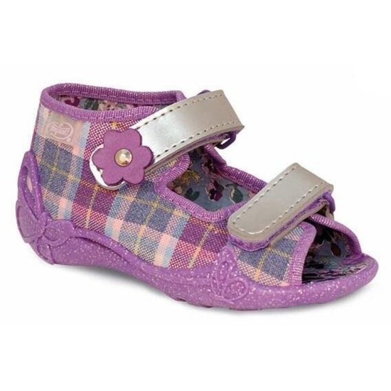242P026 20 - dívčí sandálky Befado, fialové káro